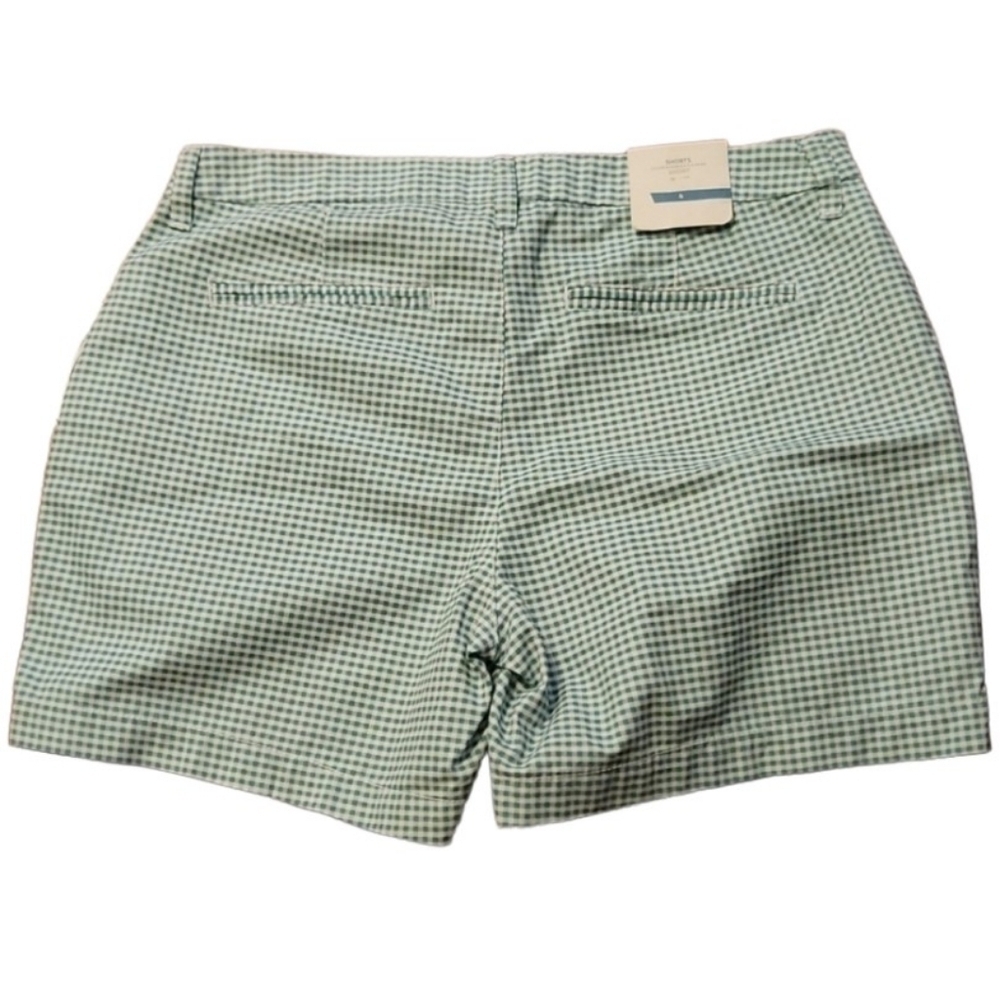 Old Navy Shorts Womens Size 4 San Francisco chino gingham green white NEW